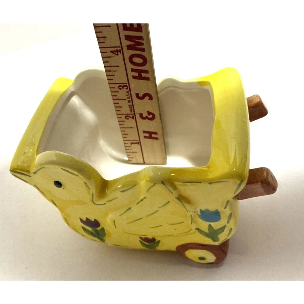 VTG Yellow Duck Wheelbarrow Planter (no drainage hole)